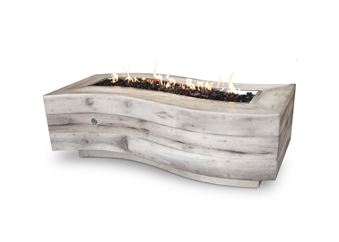 Big Sur Wood Grain Concrete Fire Pit by The Outdoor Plus - Free Cover Included