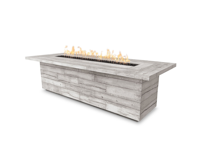 Laguna Wood Grain Concrete Fire Table by The Outdoor Plus - Free Cover Included