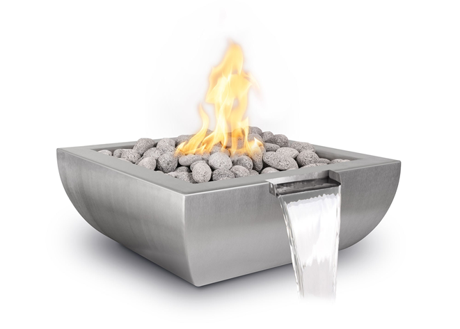 Avalon Stainless Steel Fire & Water Bowl by The Outdoor Plus - Free Cover Included
