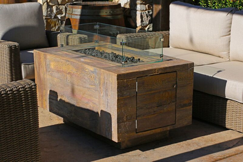 Catalina Wood Grain Fire Pit by The Outdoor Plus - Free Cover Included
