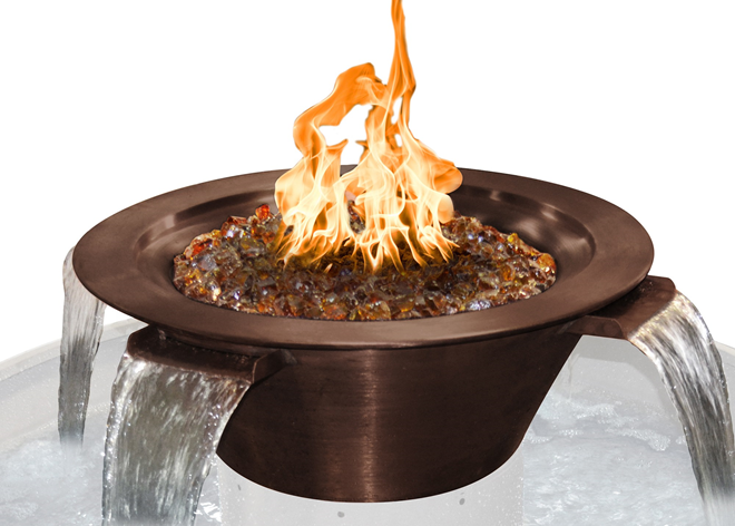 Cazo 4-Way Copper Fire & Water Bowl by The Outdoor Plus - Free Cover Included
