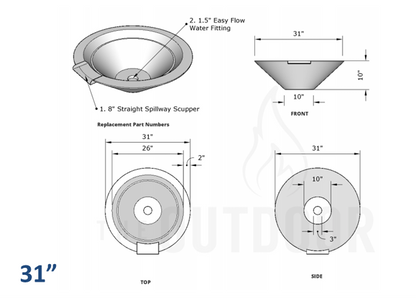 Cazo Concrete Water Bowl by The Outdoor Plus - Free Cover Included