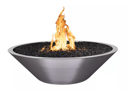 Cazo 48" Stainless Steel Narrow Ledge Fire Pit by The Outdoor Plus - Free Cover Included