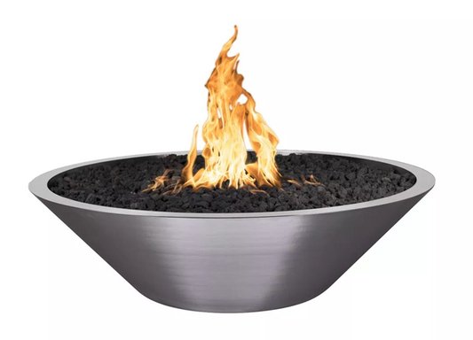 Cazo 48" Stainless Steel Narrow Ledge Fire Pit by The Outdoor Plus - Free Cover Included