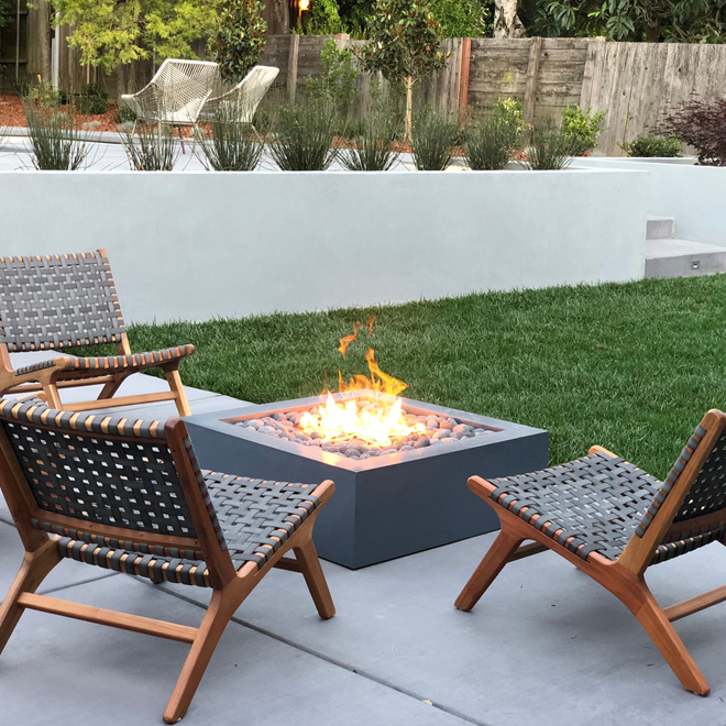 Quad Concrete Fire Pit by The Outdoor Plus - Free Cover Included
