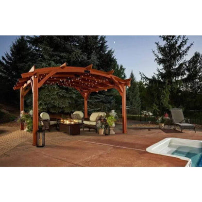 The Outdoor GreatRoom Company 16' x 16' Sonoma Arched Wood Pergola