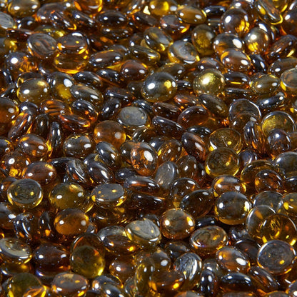 The Outdoor GreatRoom Company Amber Tempered Fire Glass Gems - 15 lb kit