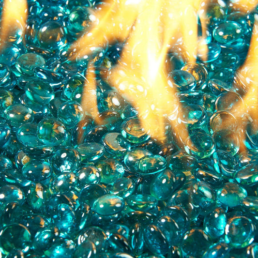 The Outdoor GreatRoom Company Aquamarine Tempered Fire Glass Gems - 5 lb kit