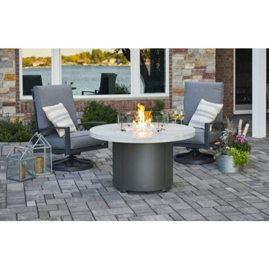 The Outdoor GreatRoom Company Beacon 48" Marbleized Noche Round Gas Fire Pit Table