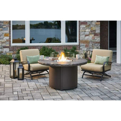 The Outdoor GreatRoom Company Beacon 48" Marbleized Noche Round Gas Fire Pit Table