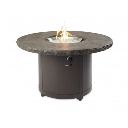 The Outdoor GreatRoom Company Beacon 48" Marbleized Noche Round Gas Fire Pit Table