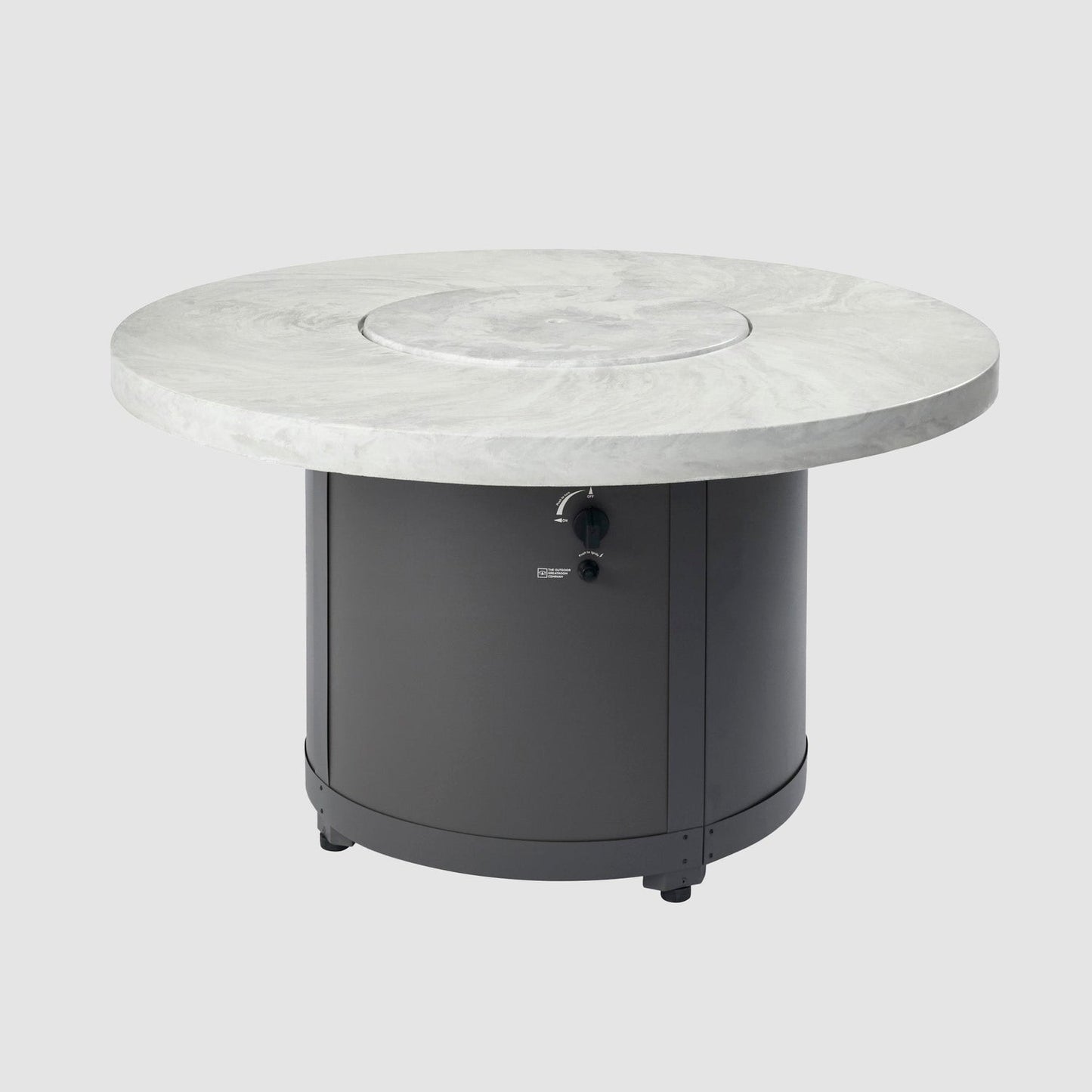 The Outdoor GreatRoom Company Beacon 48" White Onyx Round Gas Fire Pit Table