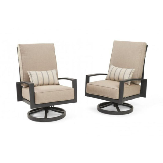 The Outdoor GreatRoom Company Cast Ash Lyndale Highback Swivel Rocking Chairs