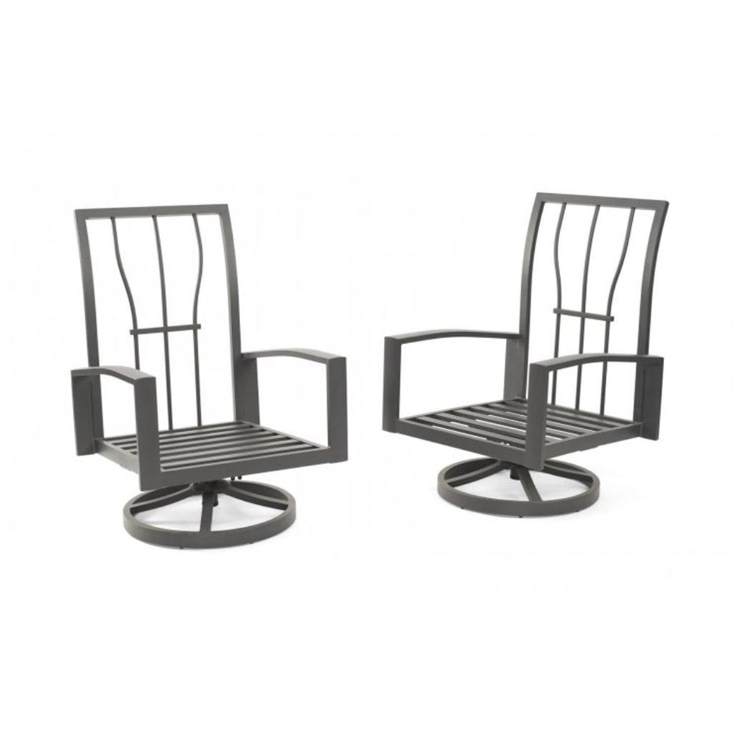 The Outdoor GreatRoom Company Cast Slate Lyndale Highback Swivel Rocking Chairs