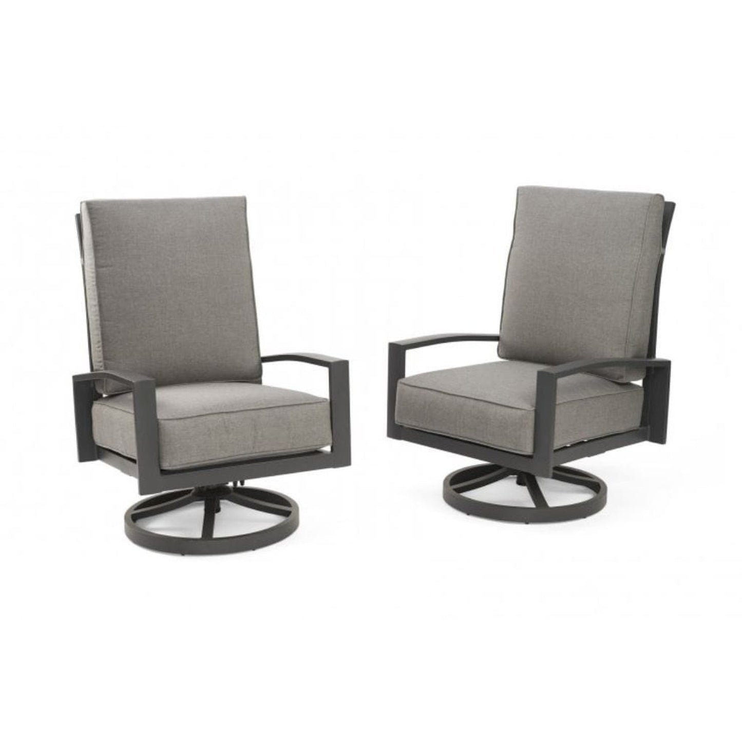 The Outdoor GreatRoom Company Cast Slate Lyndale Highback Swivel Rocking Chairs