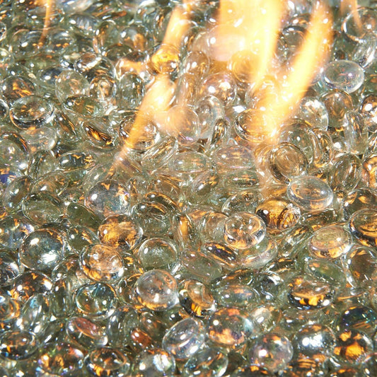 The Outdoor GreatRoom Company Clear Tempered Fire Glass Gems - 25 lb kit
