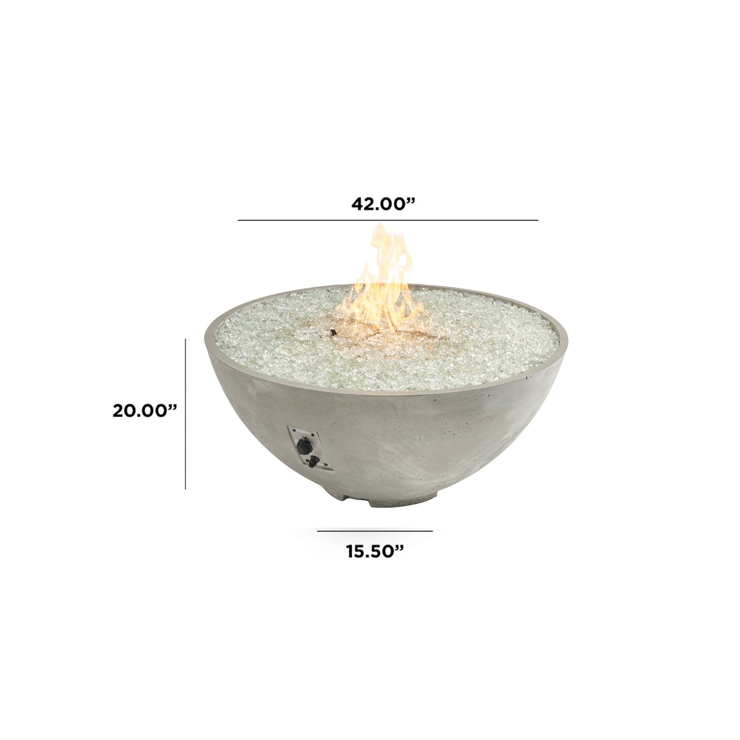 The Outdoor GreatRoom Company Cove Edge 42" Natural Grey Gas Fire Pit Bowl