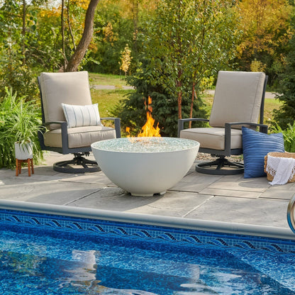 The Outdoor GreatRoom Company Cove Edge 42" White Gas Fire Pit Bowl