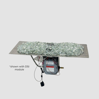 The Outdoor GreatRoom Company Crystal Fire Plus 13.5" x 72" Linear Direct Spark Natural Gas Burner Insert and Plate Kit