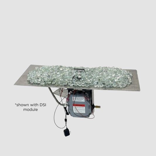 The Outdoor GreatRoom Company Crystal Fire Plus 13.5" x 60" Linear Direct Spark Natural Gas Burner Plate
