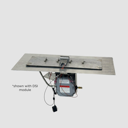 The Outdoor GreatRoom Company Crystal Fire Plus 13.5" x 72" Linear Direct Spark Natural Gas Burner Insert and Plate Kit