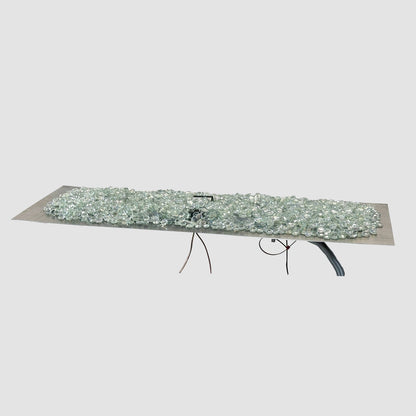 The Outdoor GreatRoom Company Crystal Fire Plus 13.5" x 72" Linear Direct Spark Natural Gas Burner Insert and Plate Kit