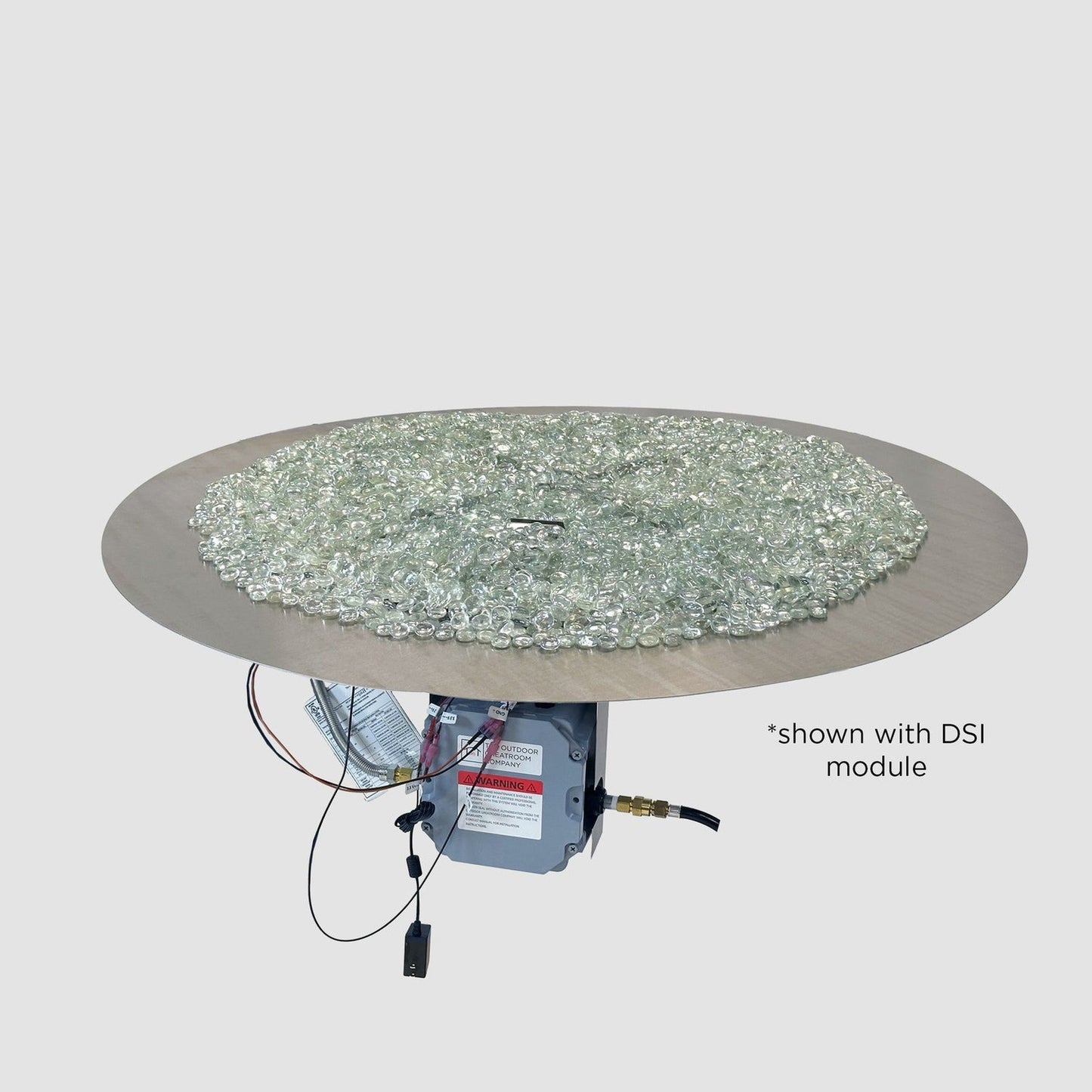 The Outdoor GreatRoom Company Crystal Fire Plus 20" Round Manual Gas Burner Insert and Plate Kit