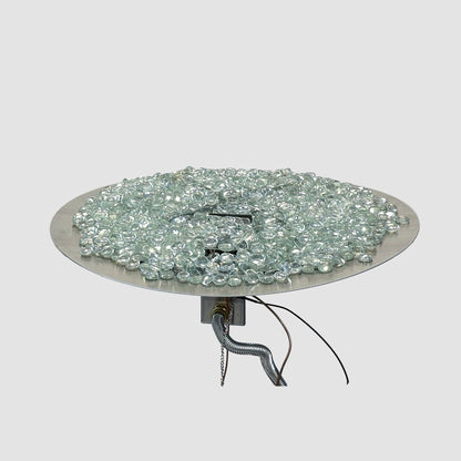 The Outdoor GreatRoom Company Crystal Fire Plus 20" Round Manual Gas Burner Insert and Plate Kit