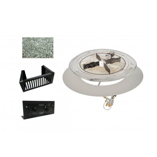 The Outdoor GreatRoom Company Crystal Fire Plus 36" Do-It-Yourself Round Gas Burner Kit - Block/Paver Application