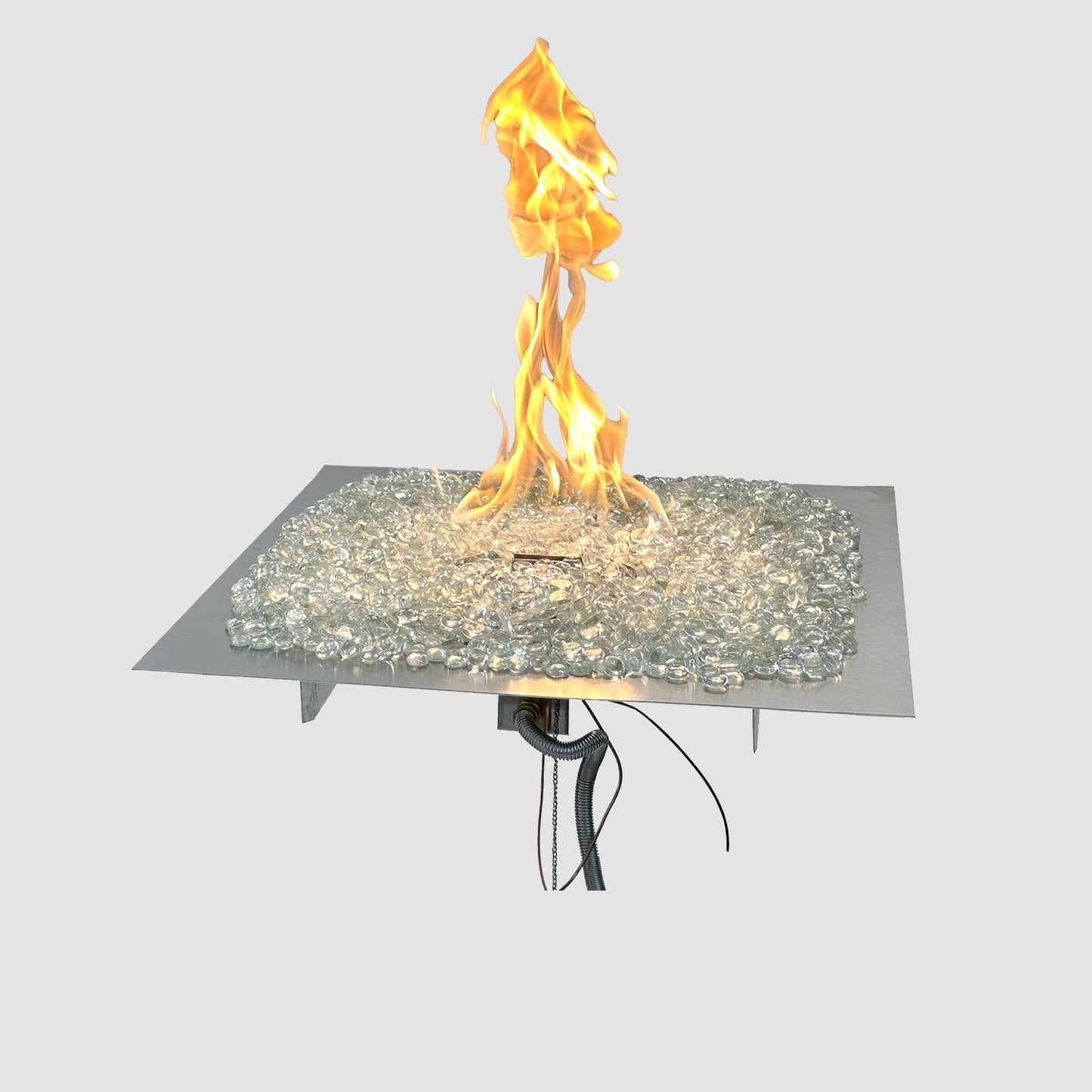 The Outdoor GreatRoom Company Crystal Fire Plus 42" x 42" Square Direct Spark LPG Gas Burner Insert and Plate Kit