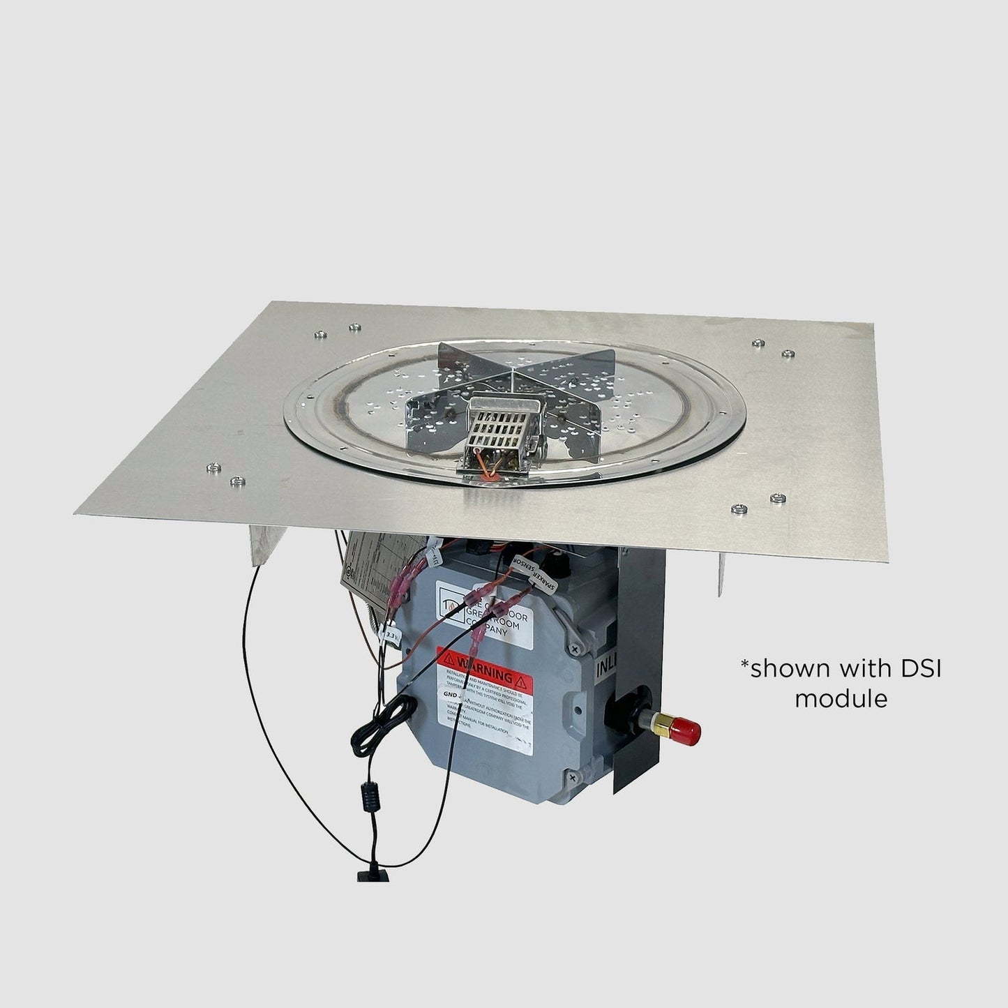 The Outdoor GreatRoom Company Crystal Fire Plus 42" x 42" Square Direct Spark LPG Gas Burner Insert and Plate Kit