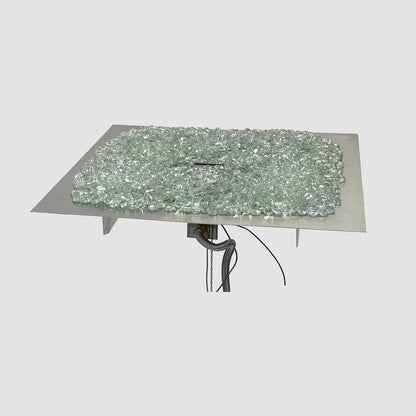 The Outdoor GreatRoom Company Crystal Fire Plus 42" x 42" Square Direct Spark LPG Gas Burner Insert and Plate Kit