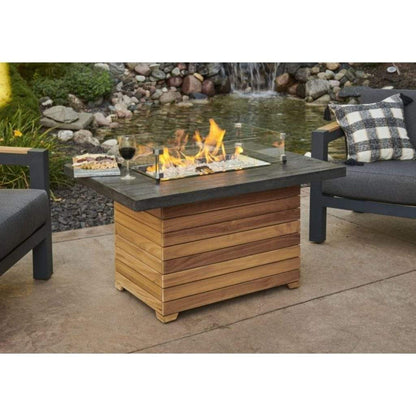 The Outdoor GreatRoom Company Darien 30" Aluminum Rectangular Gas Fire Pit Table