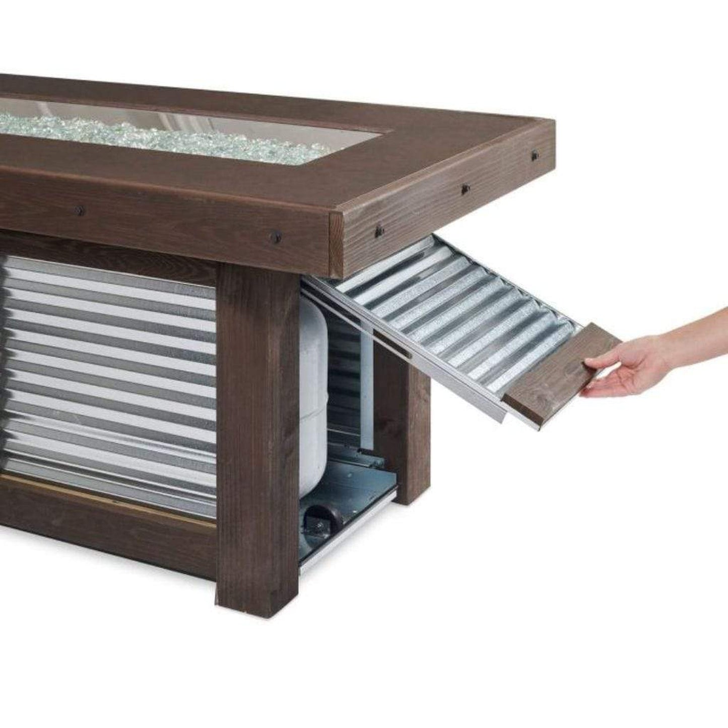 The Outdoor GreatRoom Company Denali Brew 57" Linear Gas Fire Pit Table
