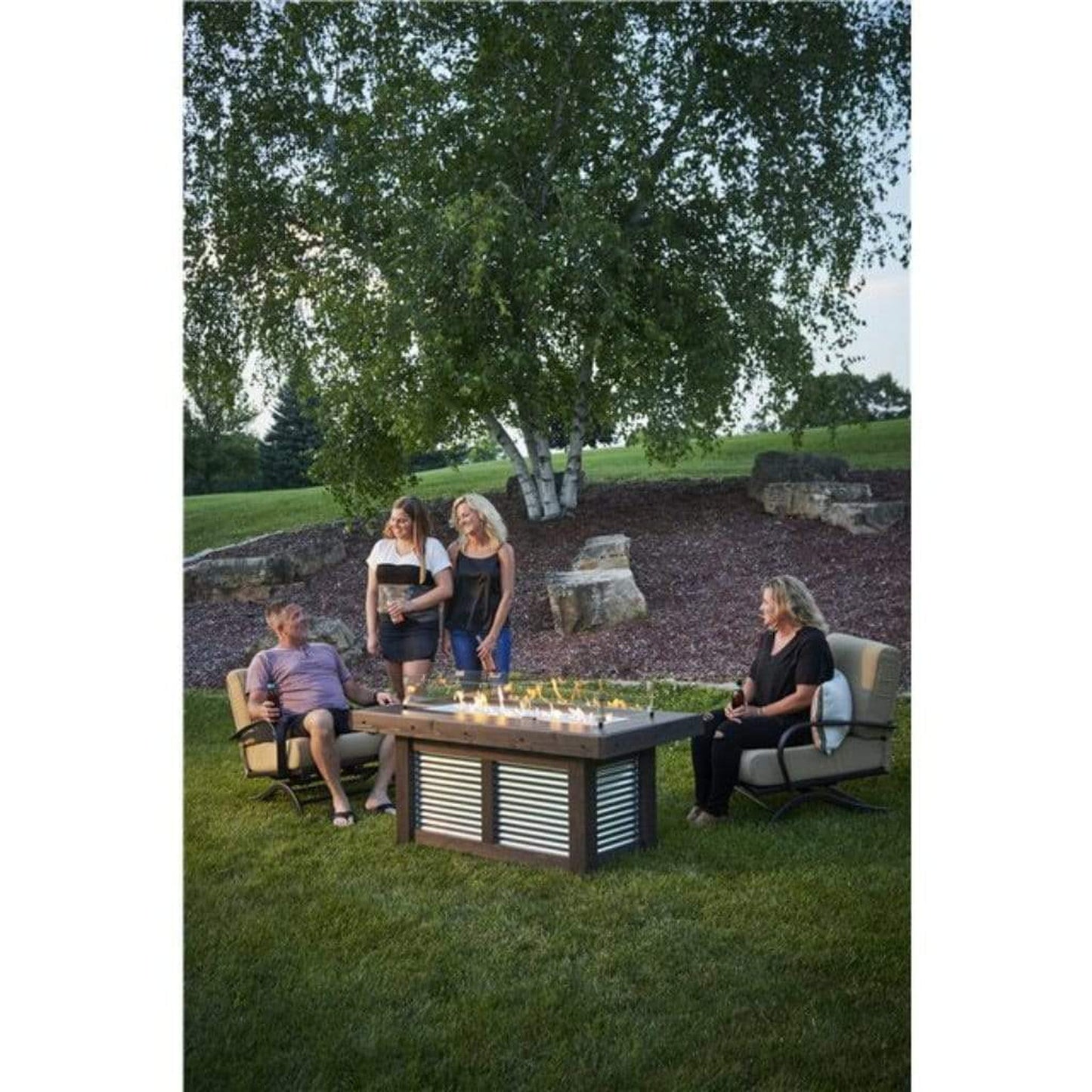 The Outdoor GreatRoom Company Denali Brew 57" Linear Gas Fire Pit Table