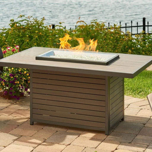 The Outdoor GreatRoom Company Kenwood and Brooks 50" Rectangular Chat Height Gas Fire Pit Table