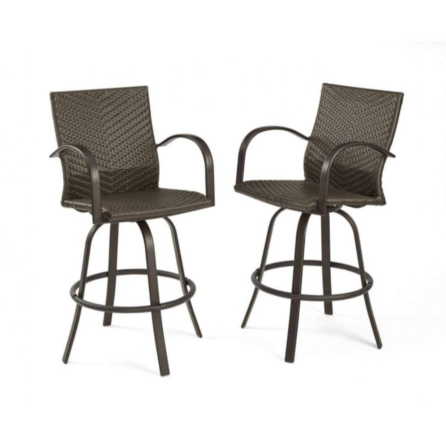The Outdoor GreatRoom Company Leather Wicker Bar Stools