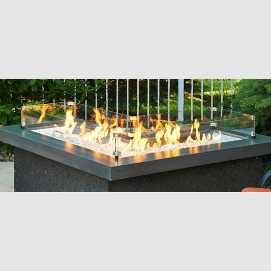 The Outdoor GreatRoom Company Linear L-Shaped Glass Wind Guard