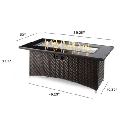 The Outdoor GreatRoom Company Montego 59" Balsam Linear Gas Fire Pit Table