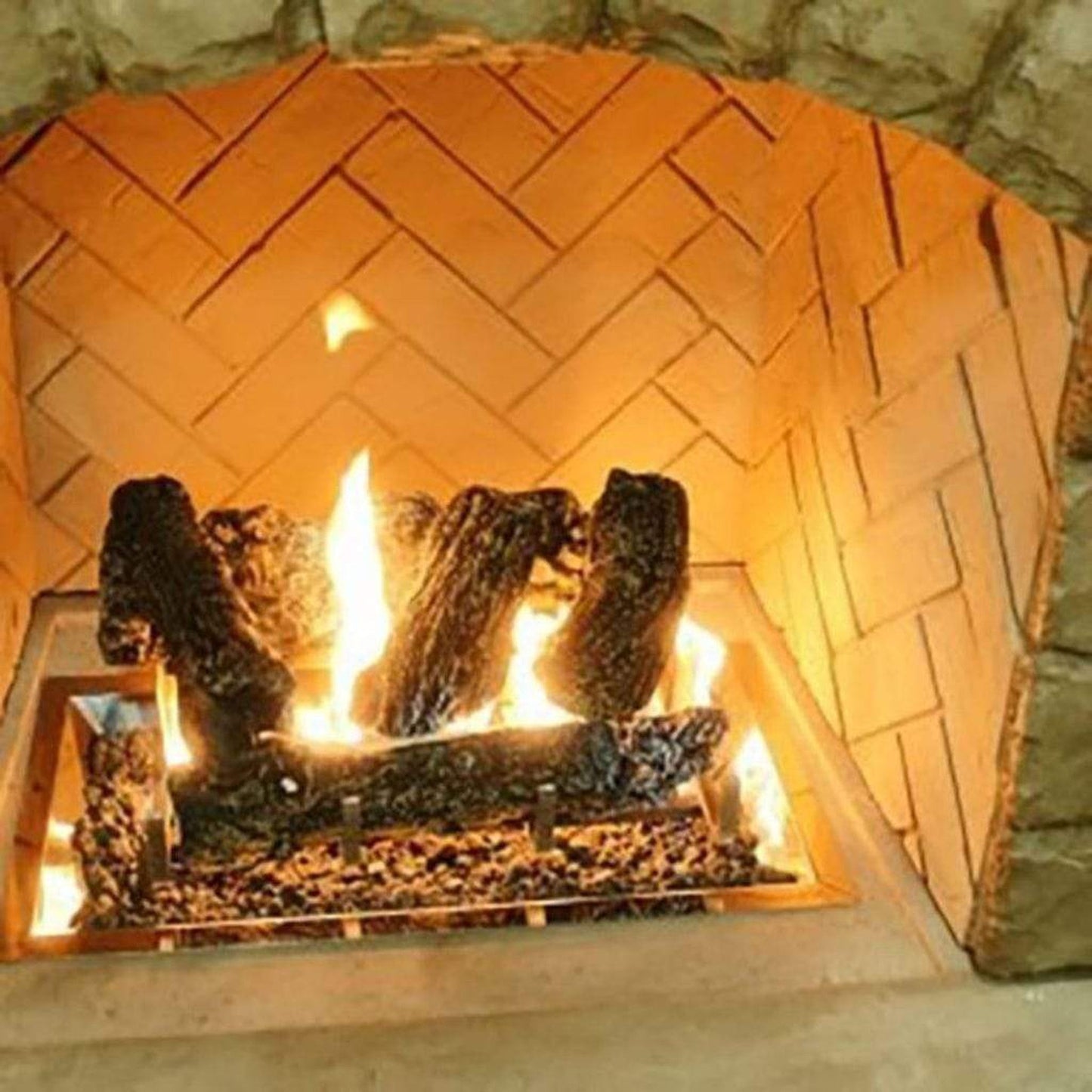 The Outdoor GreatRoom Company Outdoor Ceramic Fiber Log Set with Grate