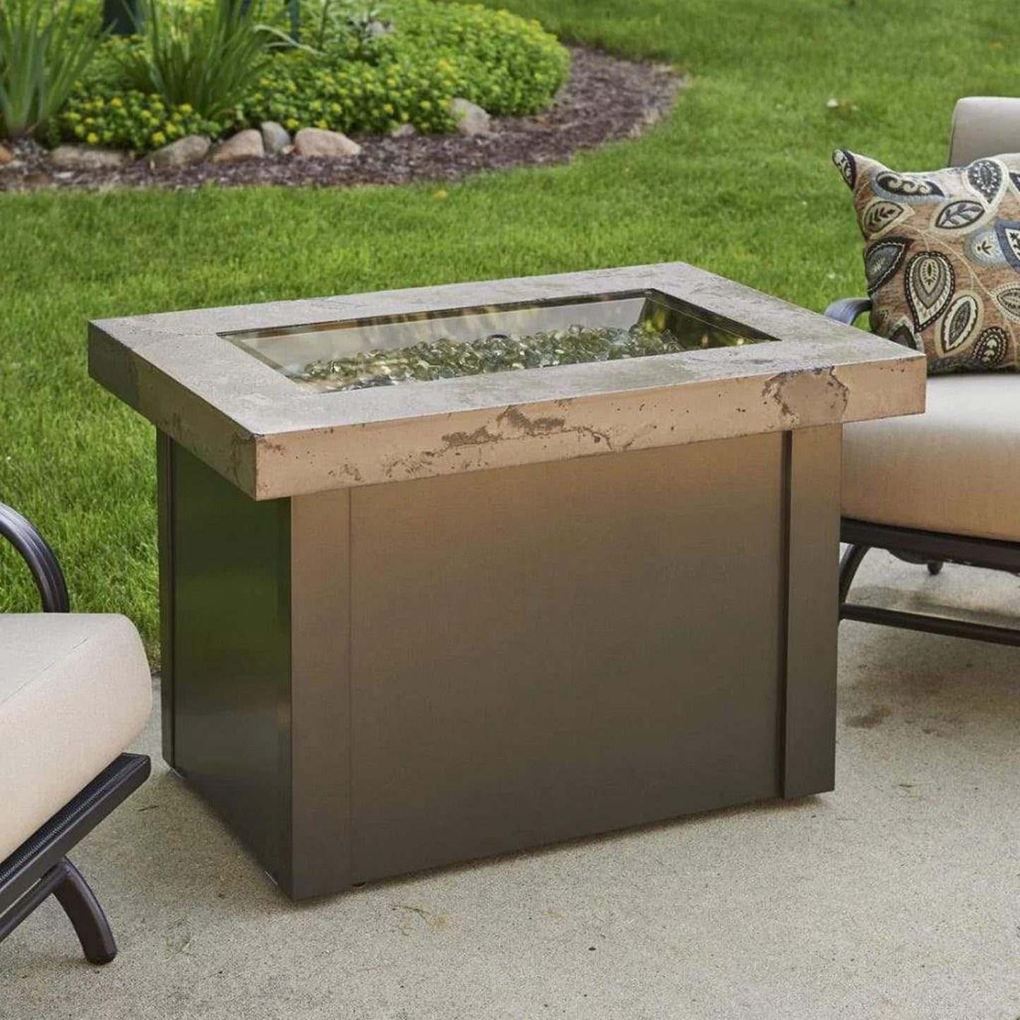 The Outdoor GreatRoom Company Providence 32" Rectangular Supercast Fire Table