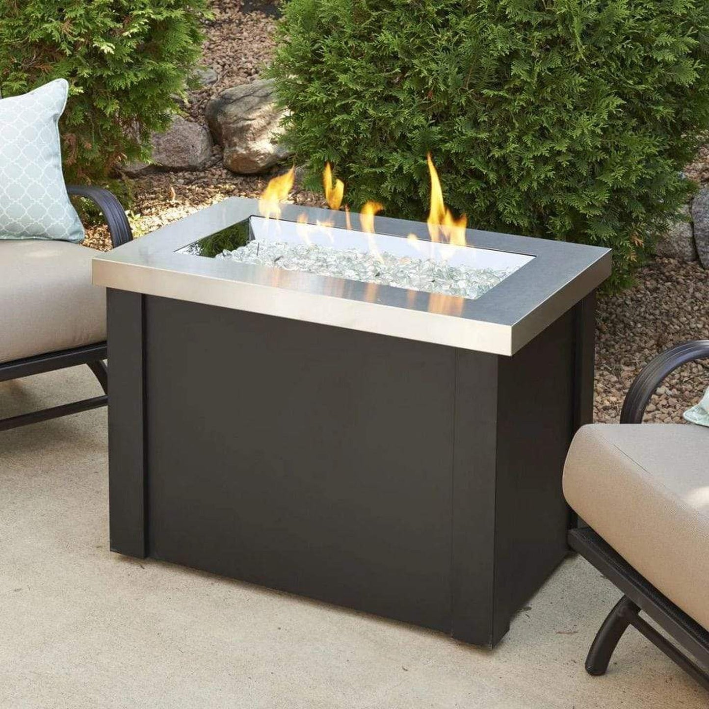 The Outdoor GreatRoom Company Providence 32" Rectangular Supercast Fire Table