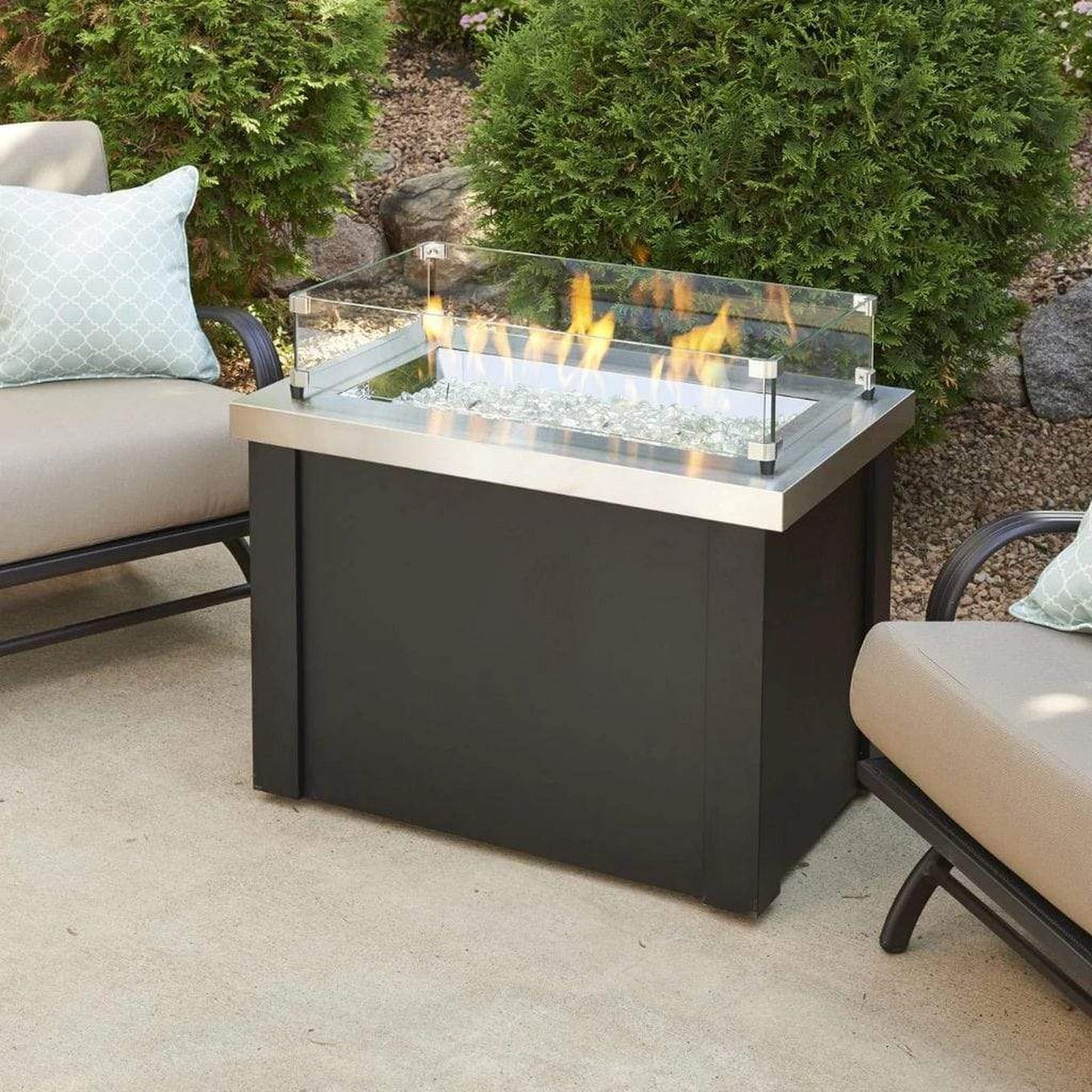 The Outdoor GreatRoom Company Providence 32" Rectangular Supercast Fire Table