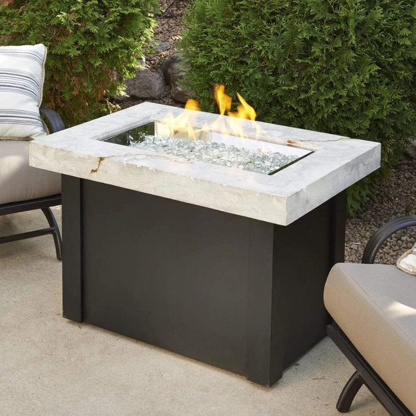 The Outdoor GreatRoom Company Providence 32" Rectangular Supercast Fire Table