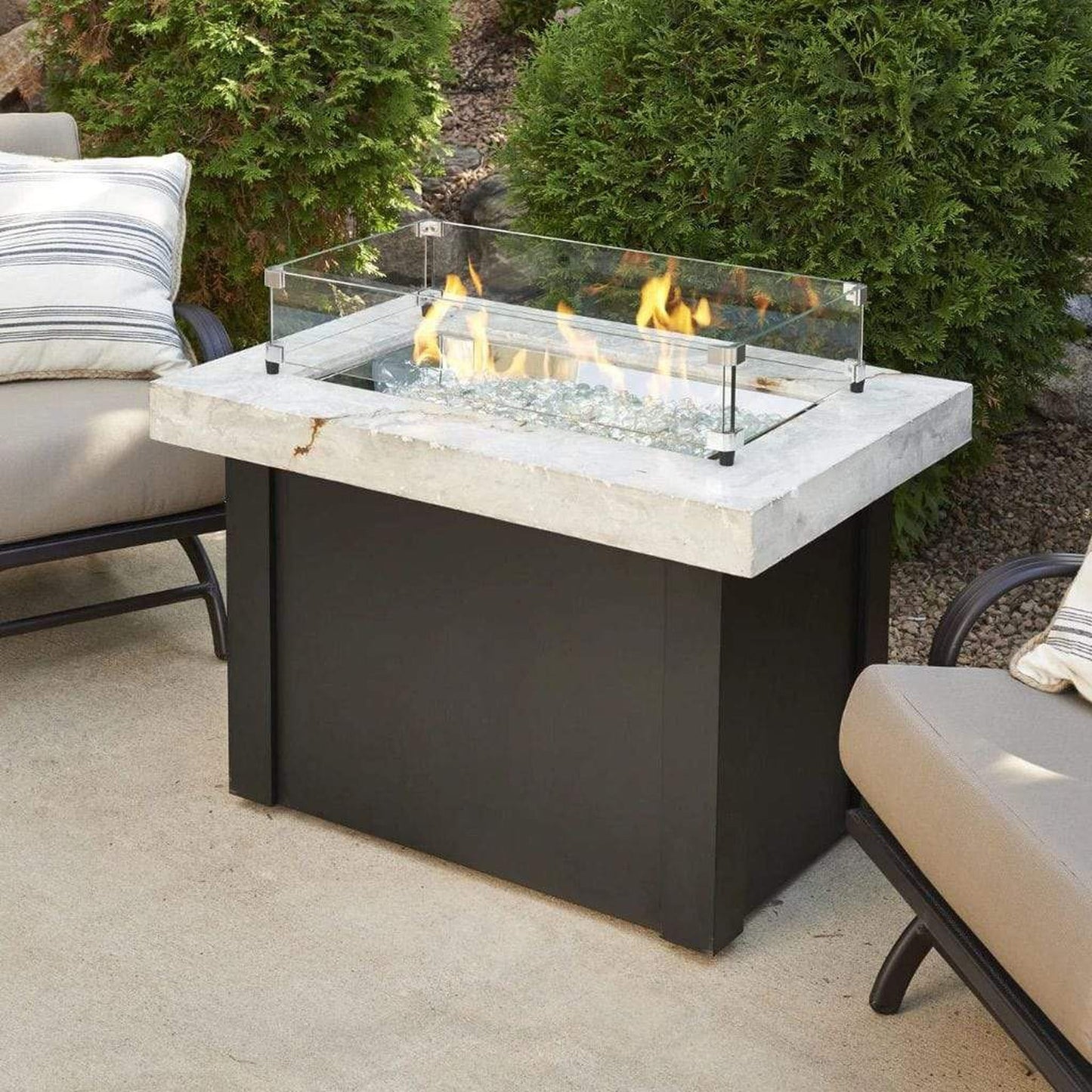 The Outdoor GreatRoom Company Providence 32" Rectangular Supercast Fire Table