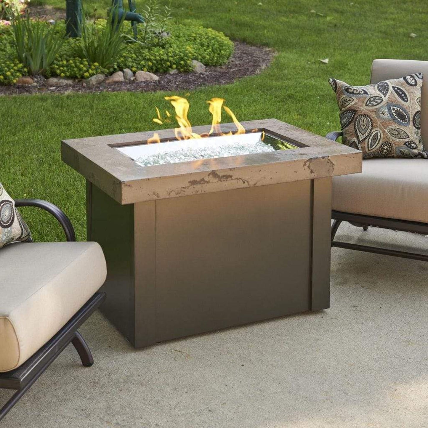 The Outdoor GreatRoom Company Providence 32" Rectangular Supercast Fire Table