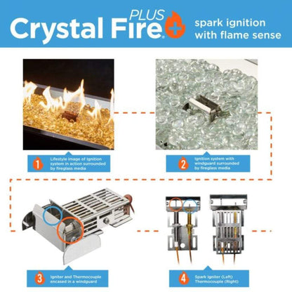 The Outdoor GreatRoom Company Round Stainless Steel Crystal Fire Gas Burner Insert