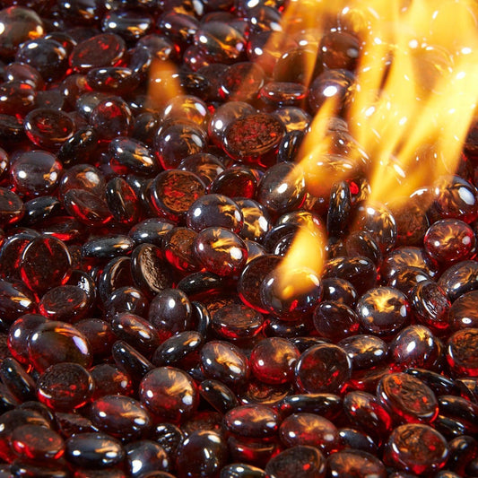 The Outdoor GreatRoom Company Ruby Tempered Fire Glass Gems - 15 lb kit