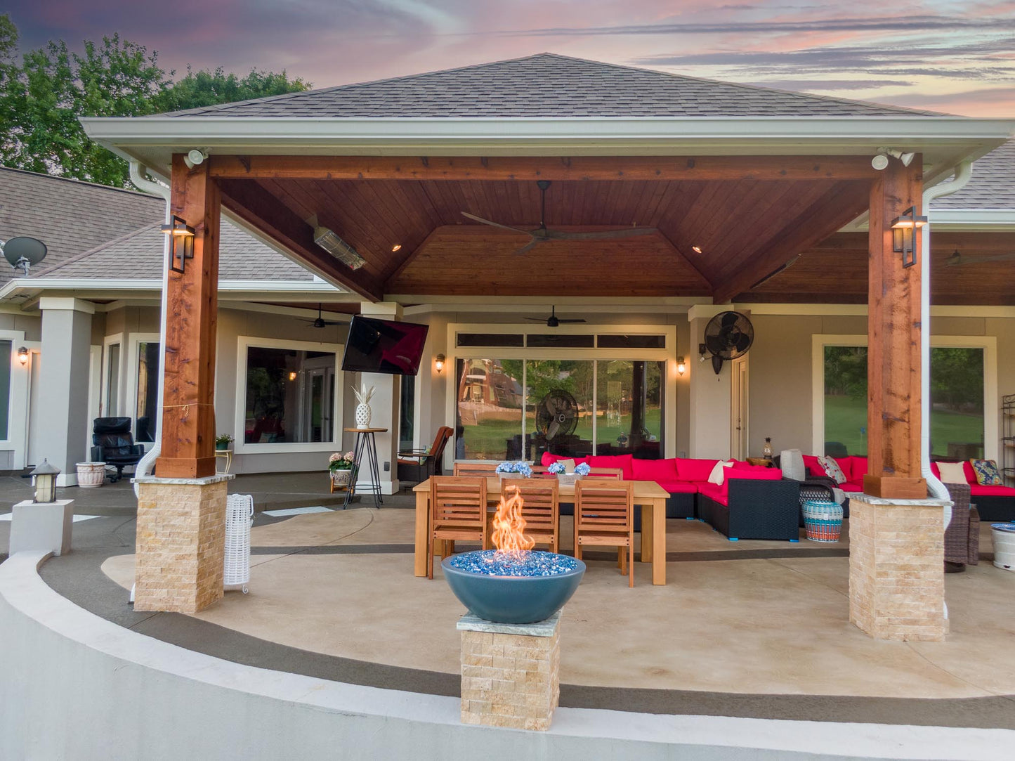 Sedona Concrete Fire Bowl by The Outdoor Plus - Free Cover Included