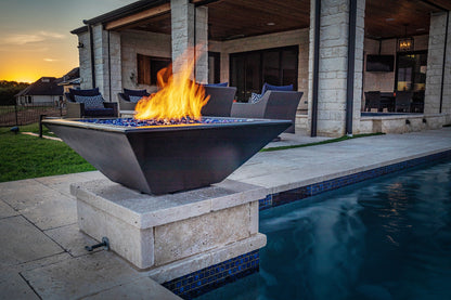 Maya Concrete Fire Bowl by The Outdoor Plus - Free Cover Included